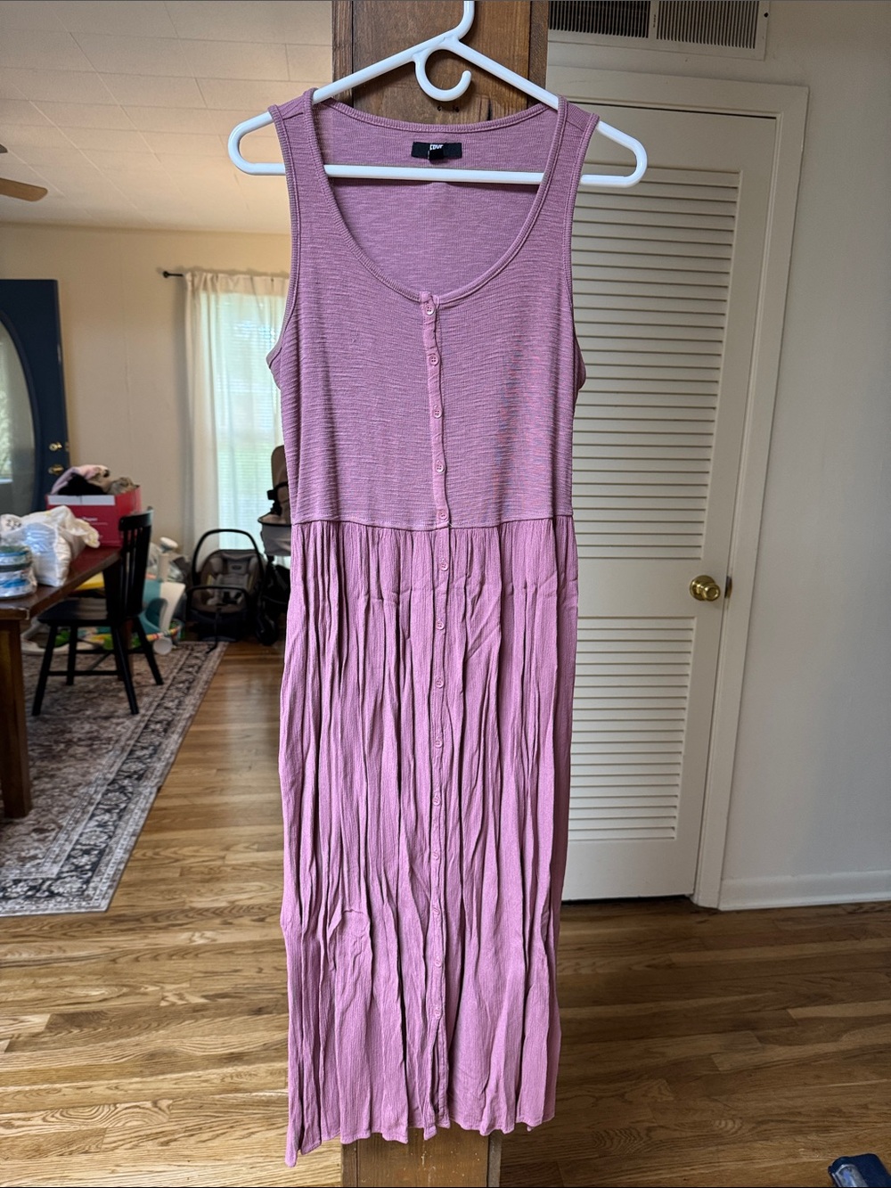 Frye Dusty Rose Sleeveless Button-Front Maxi Dress